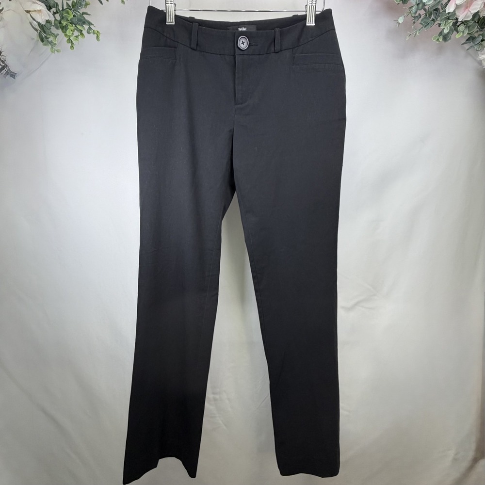 Mossimo Women's Stretch Wide Leg Black Dress Pants Size 2 Blk Work Pants - Picture 1 of 6